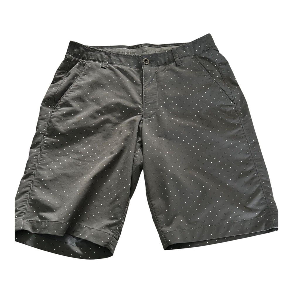 Under Armour Heatgear Chino Short Men 32 Gray Polka Dot Golf Stretch